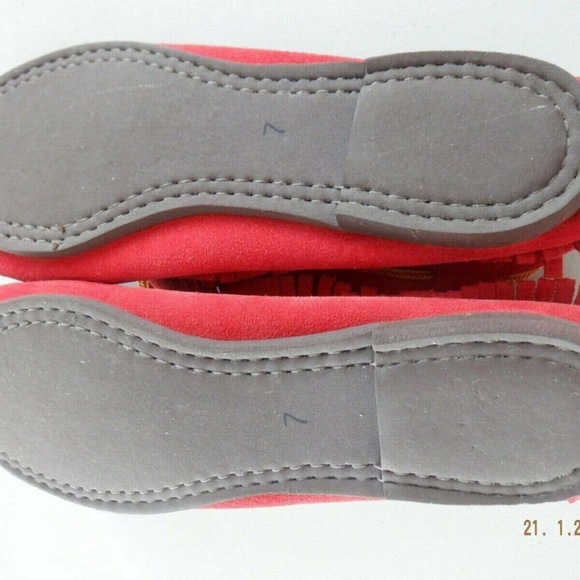 Huron Indians suede moccasins US 7 red with decorative beads - Picture 11 of 12